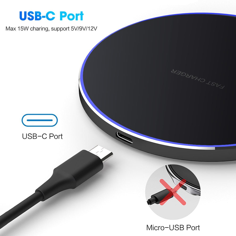 15w10w Wireless Charger Pad For Iphone 14 13 12 Pro Max X Samsung