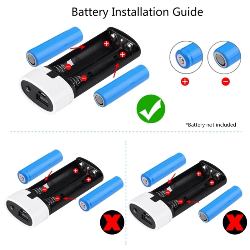 18650 Power Bank Cases 2X 18650 Battery Holder Storage 2 Slot