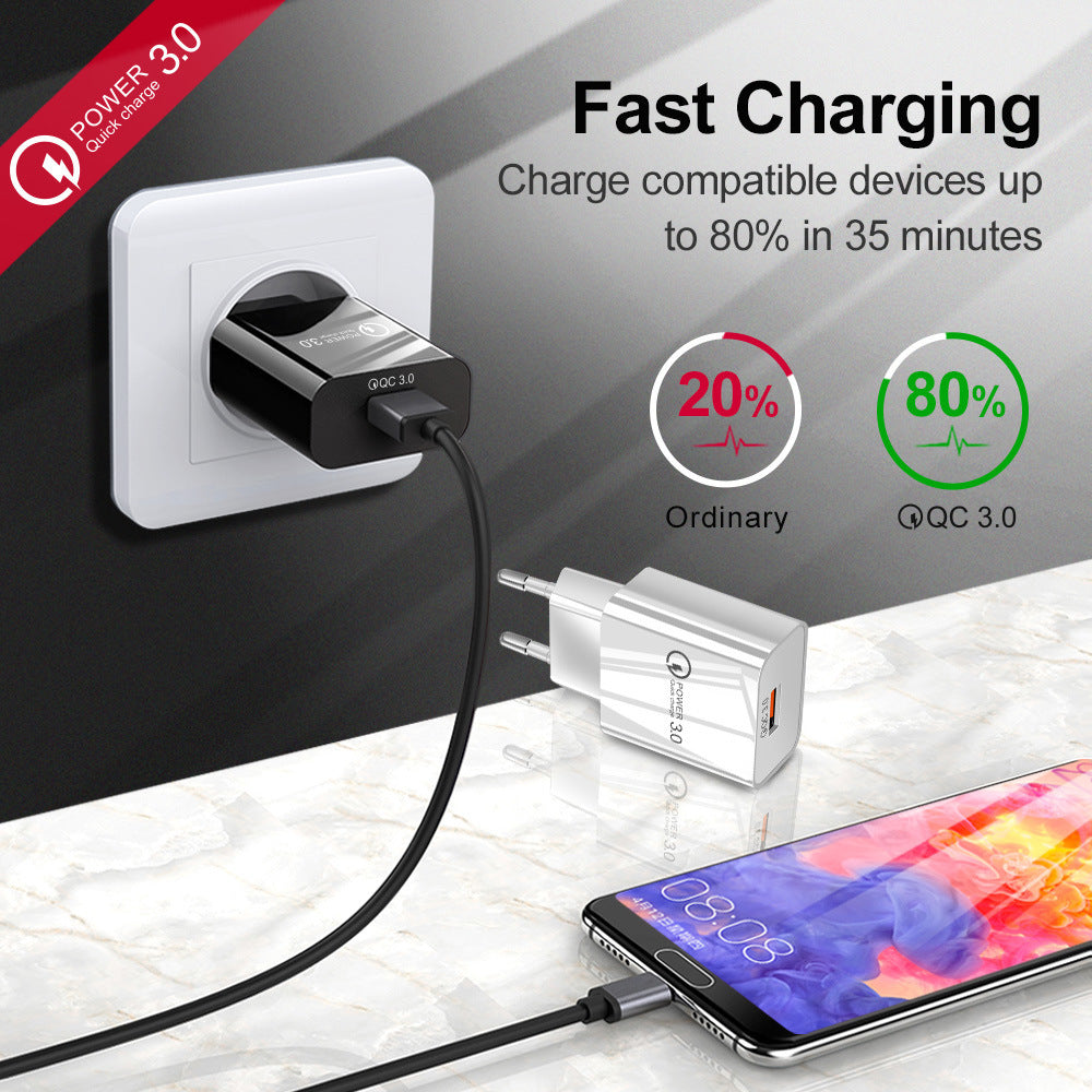 18W 3A Fast Charger QC 3.0 USB Charger Quick Charge 3.0 Phone Charger