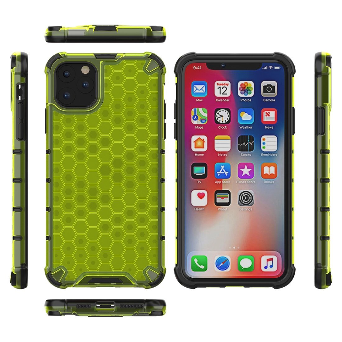 AMZER Honeycomb SlimGrip Hybrid Bumper Case for
