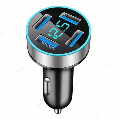 4.8A 4 Ports USB Car Charger Digital Display Fast Charging Phone Car