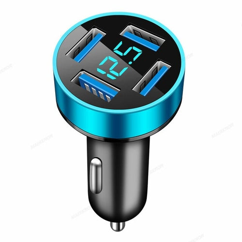 4.8A 4 Ports USB Car Charger Digital Display Fast Charging Phone Car