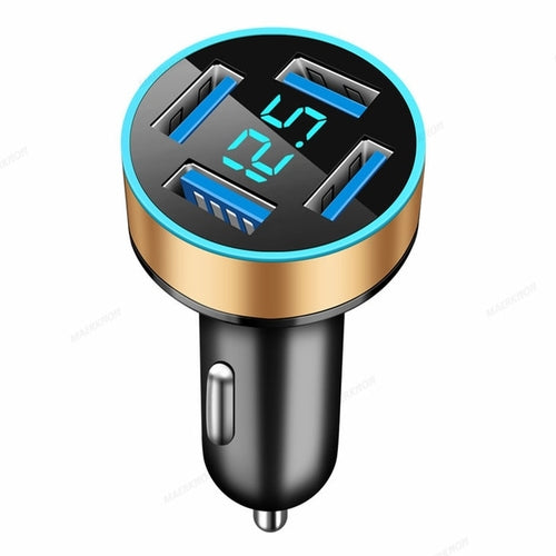 4.8A 4 Ports USB Car Charger Digital Display Fast Charging Phone Car