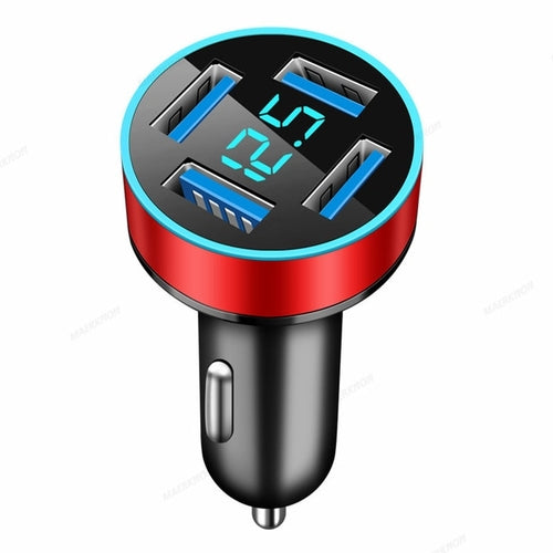 4.8A 4 Ports USB Car Charger Digital Display Fast Charging Phone Car