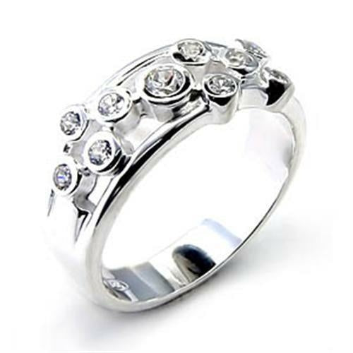 6X303 - High-Polished 925 Sterling Silver Ring with AAA Grade CZ in C
