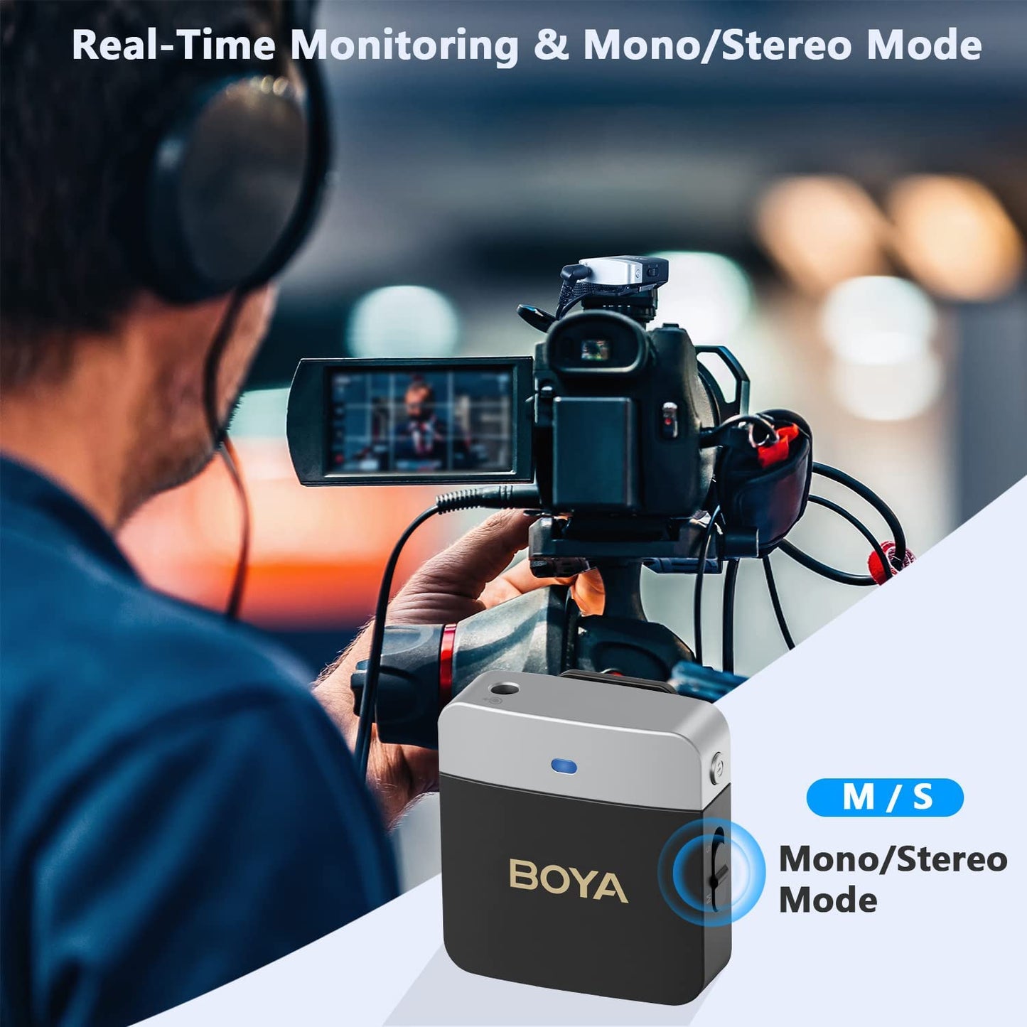 BOYA Wireless Lavalier Lapel Microphone for iPhone Android DSLR