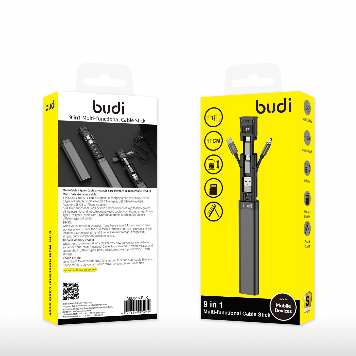 Budi Multi Function Smart Adapter 9 In 1 Multi-function Data Wire Rod