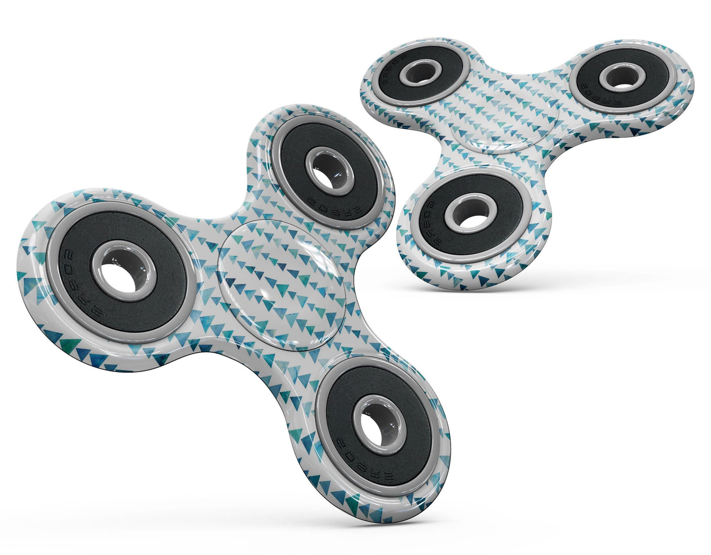 Blue Watercolor Triangle Pattern V2 Full-Body Fidget Spinner Skin-Kit