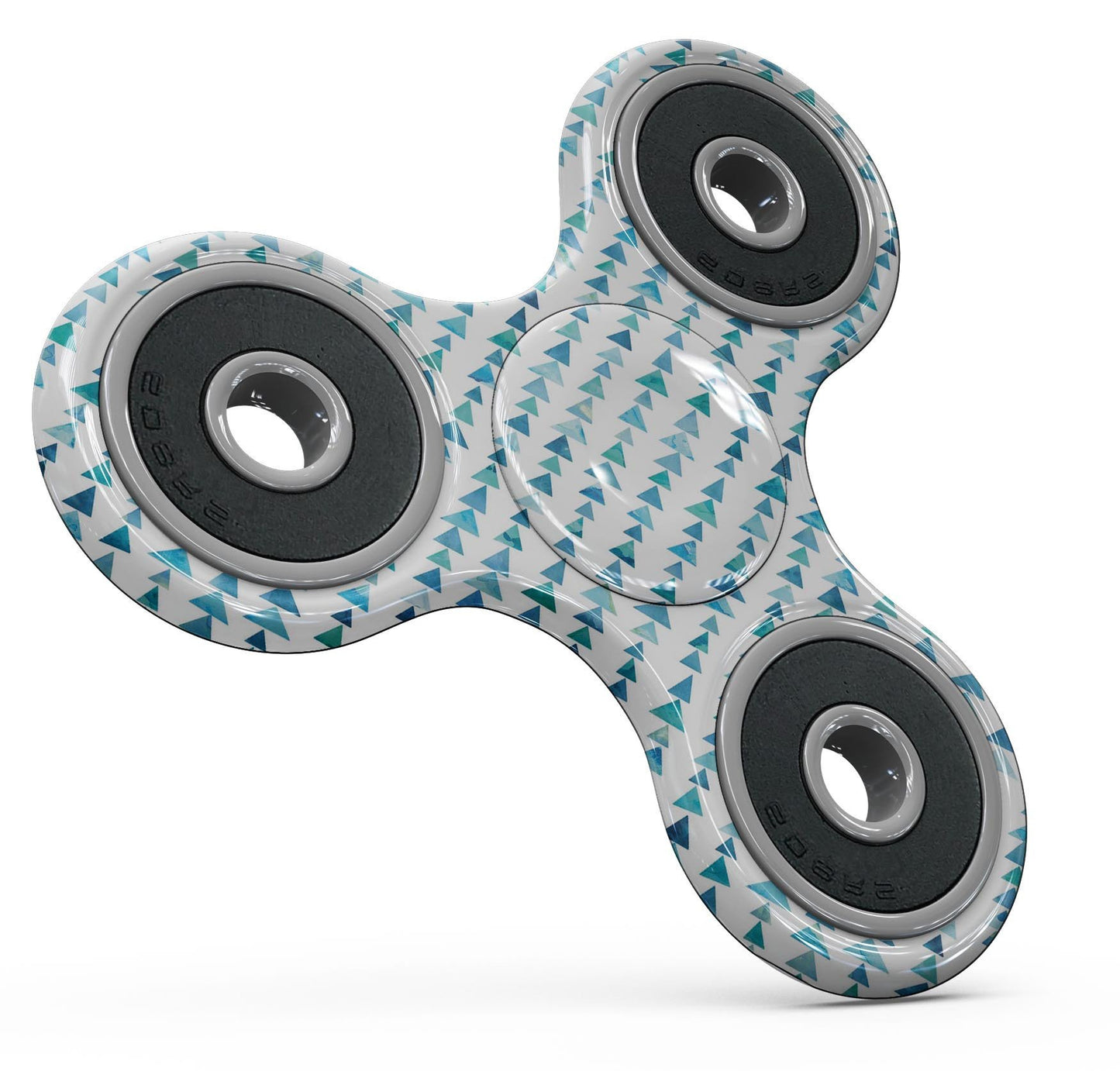 Blue Watercolor Triangle Pattern V2 Full-Body Fidget Spinner Skin-Kit