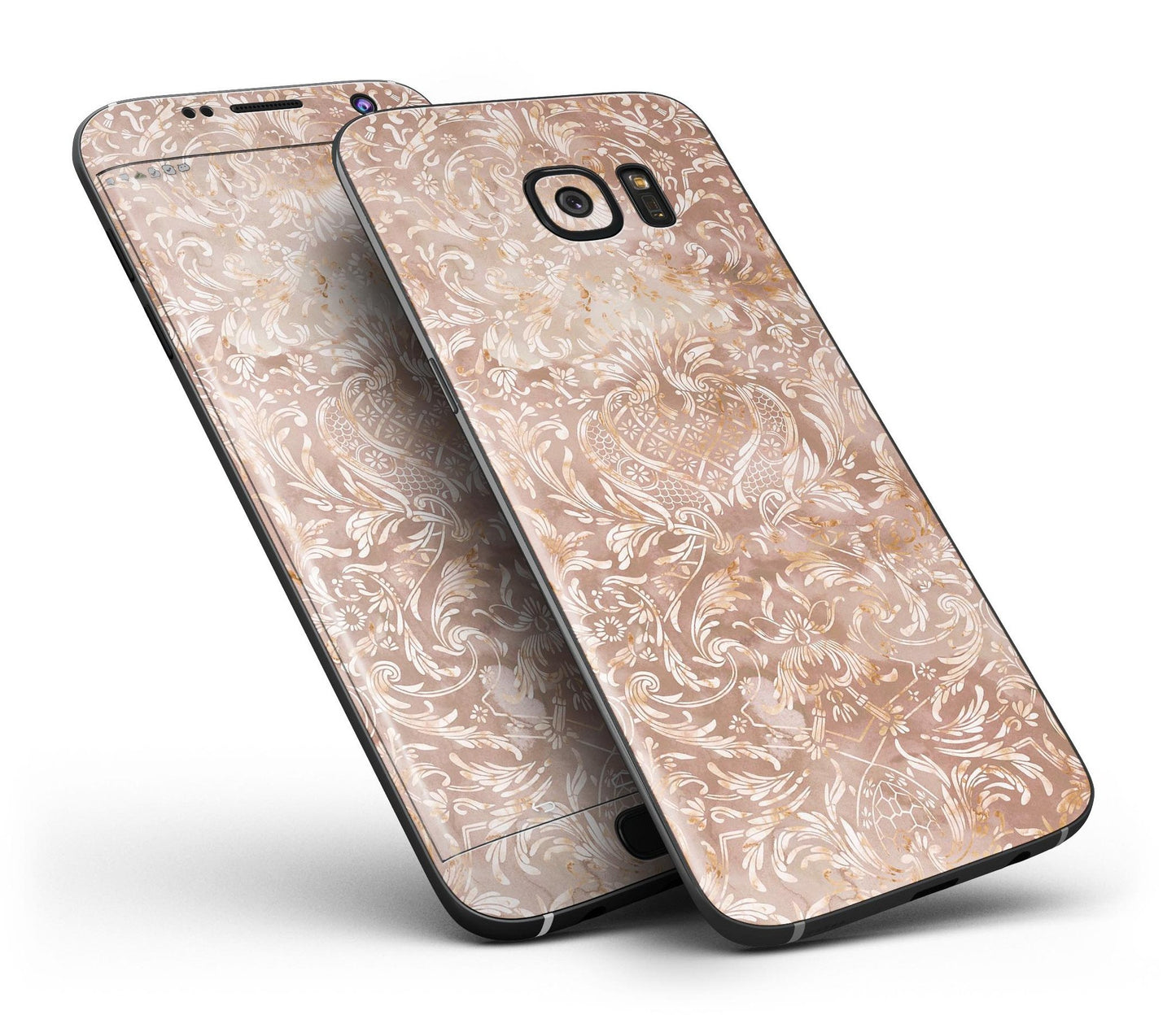 Brown Damask v2 Watercolor Pattern - Full Body Skin-Kit for the