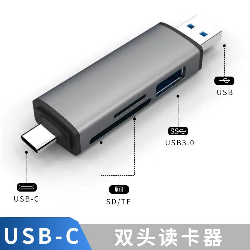 Card Reader Type C USB3.0 to SD Micro SD TF Memory Card Device Smart