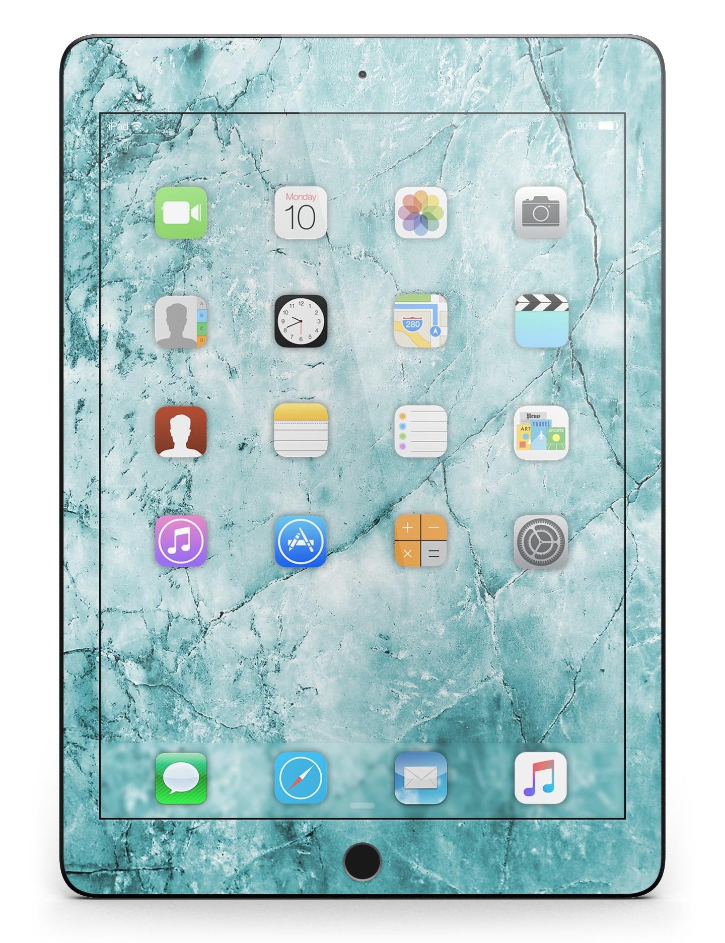 Cracked Turquise Marble Surface Full Body Skin for the iPad Pro (12.9"