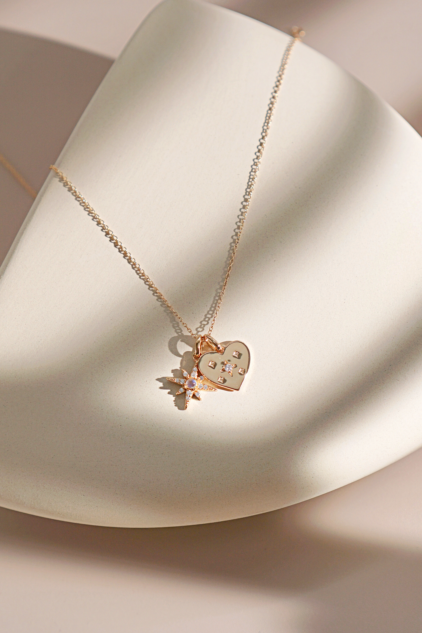 Gold Starry Heart Pendant