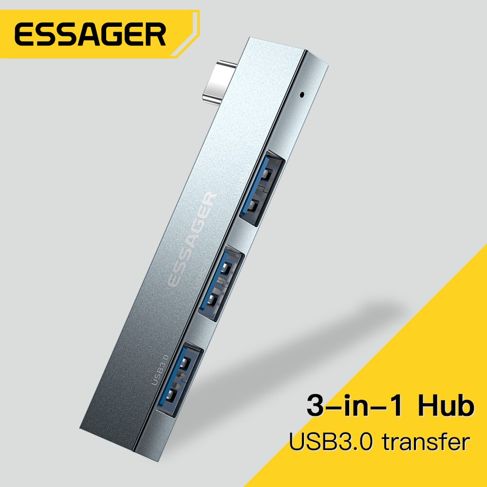 Essager 3 in 1 USB C HUB High Speed 3 Ports Type C to USB 3.0 Multi