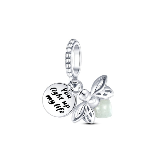 Fit Original Pandora Bracelet Beads Charms Luminous 925 Silver Charm