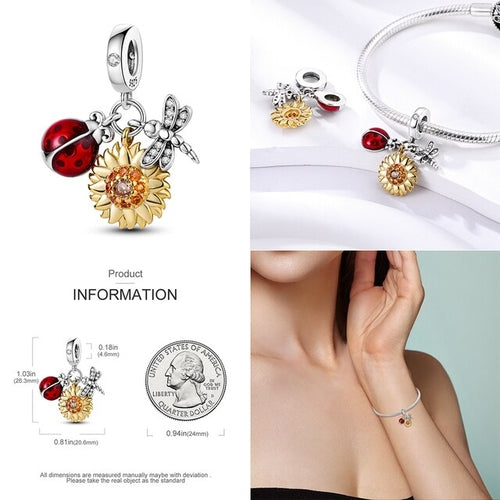 Fit Original Pandora Bracelet Beads Charms Luminous 925 Silver Charm