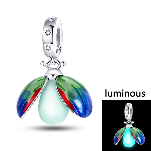 Fit Original Pandora Bracelet Beads Charms Luminous 925 Silver Charm