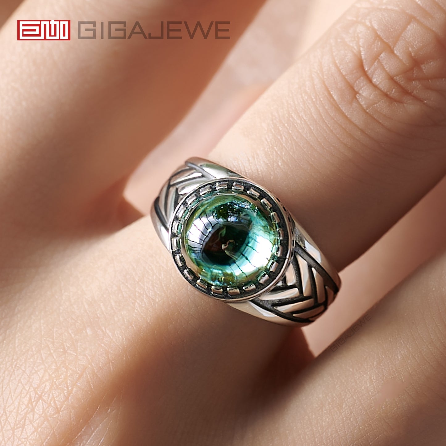 Gigajewe 10mm 5ct Dewdrop Cut Natural Green Moissanite S925