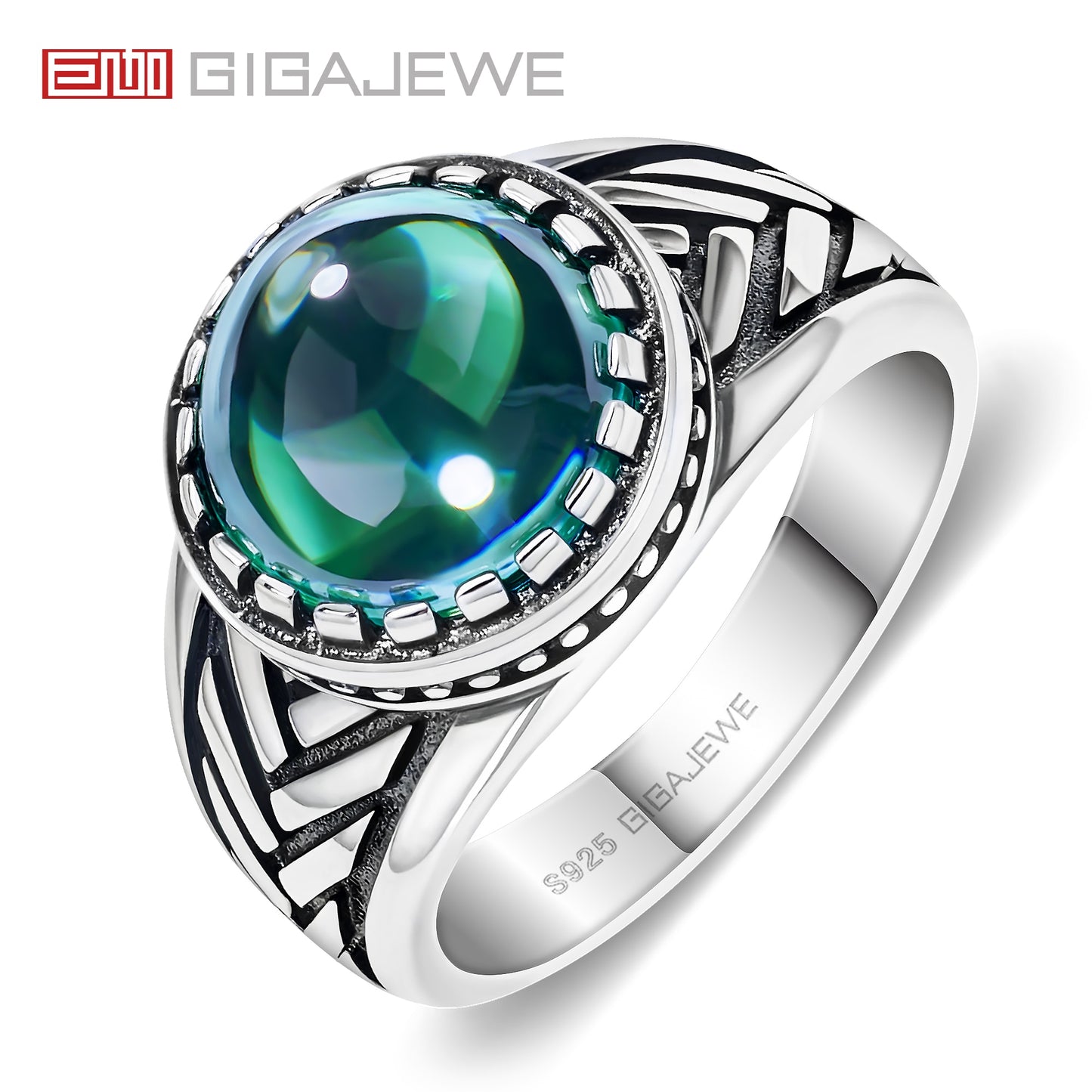 Gigajewe 10mm 5ct Dewdrop Cut Natural Green Moissanite S925