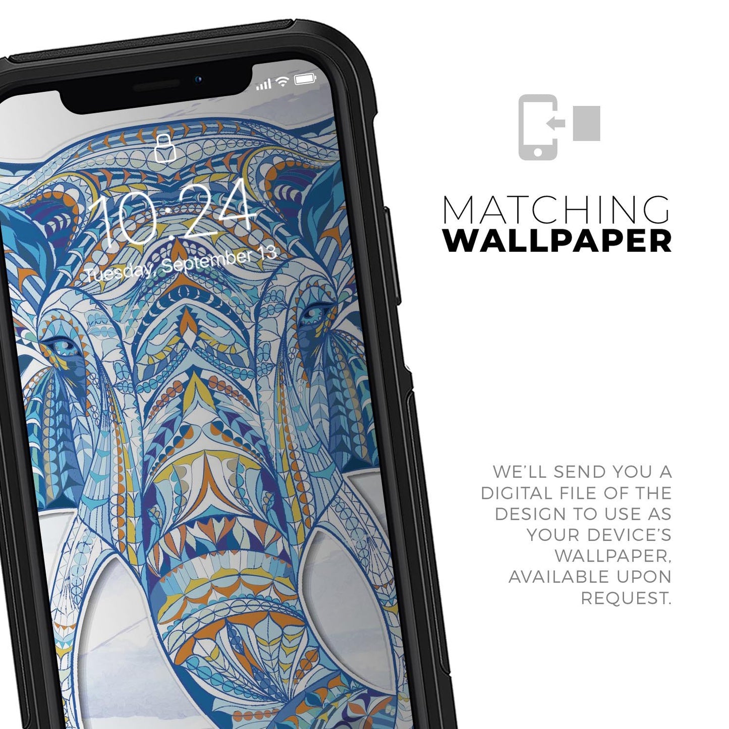 Geometric Sacred Elephant - Skin Kit for the iPhone OtterBox Cases