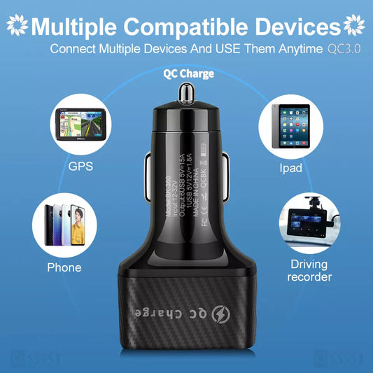 PBG 3 Port LED Voltage Wall Charger and 6 Port Car Charger White/White