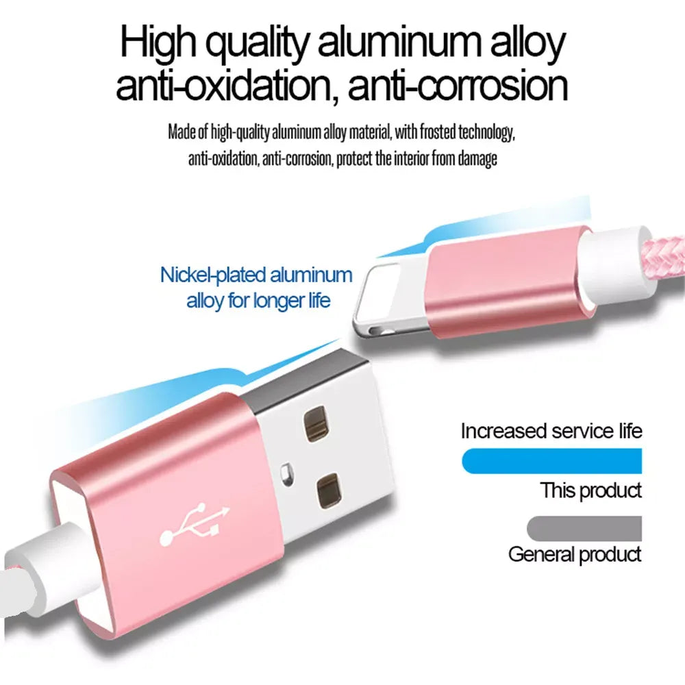 PBG XL 10FT Charger Compatible for Iphone Cable's Nylon Woven