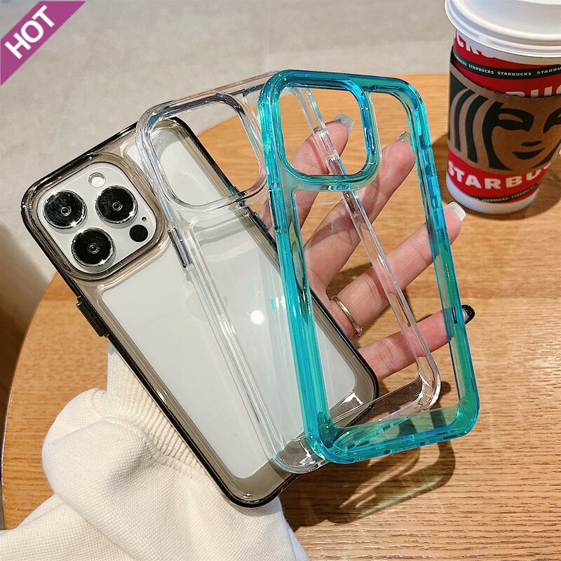 Luxury Transparent Shockproof Armor Case for iPhone 14 13 12 Mini 11