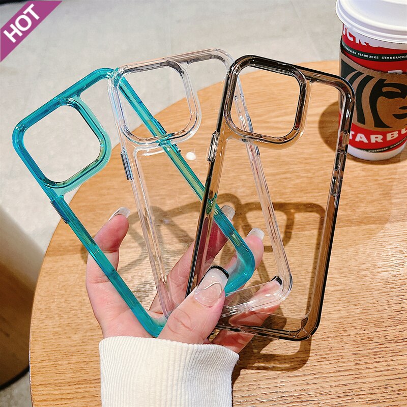 Luxury Transparent Shockproof Armor Case for iPhone 14 13 12 Mini 11