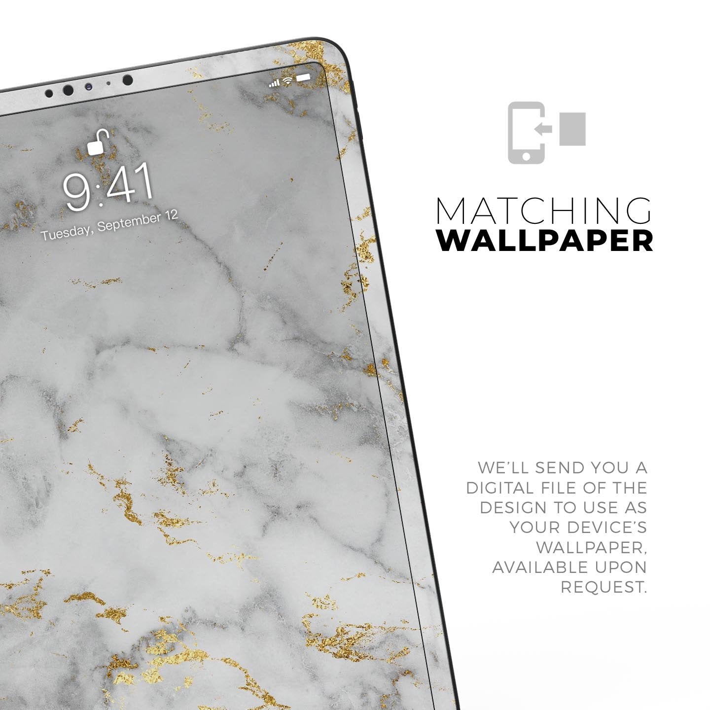 Marble & Digital Gold Foil V3 - Full Body Skin Decal for the Apple
