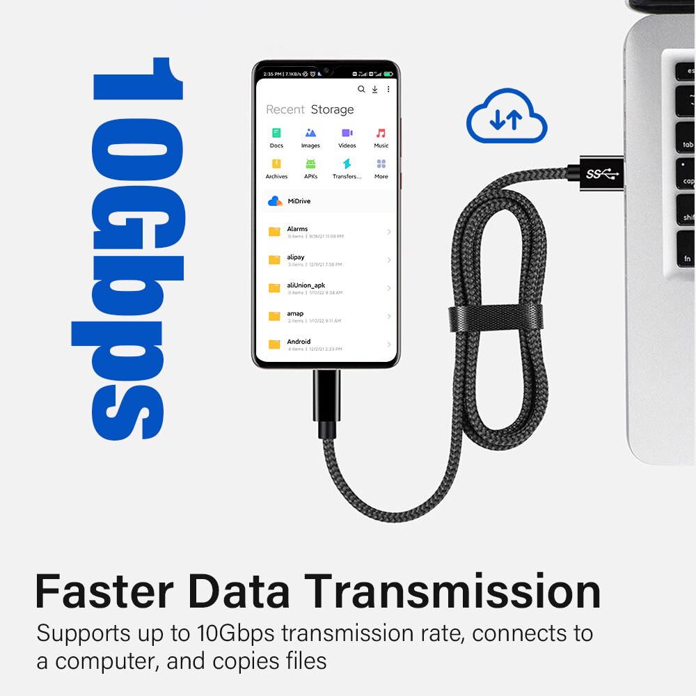 PD 60W/3A Quick Charge 3.0 USB C Fast Cable Type C to USB A Cable for