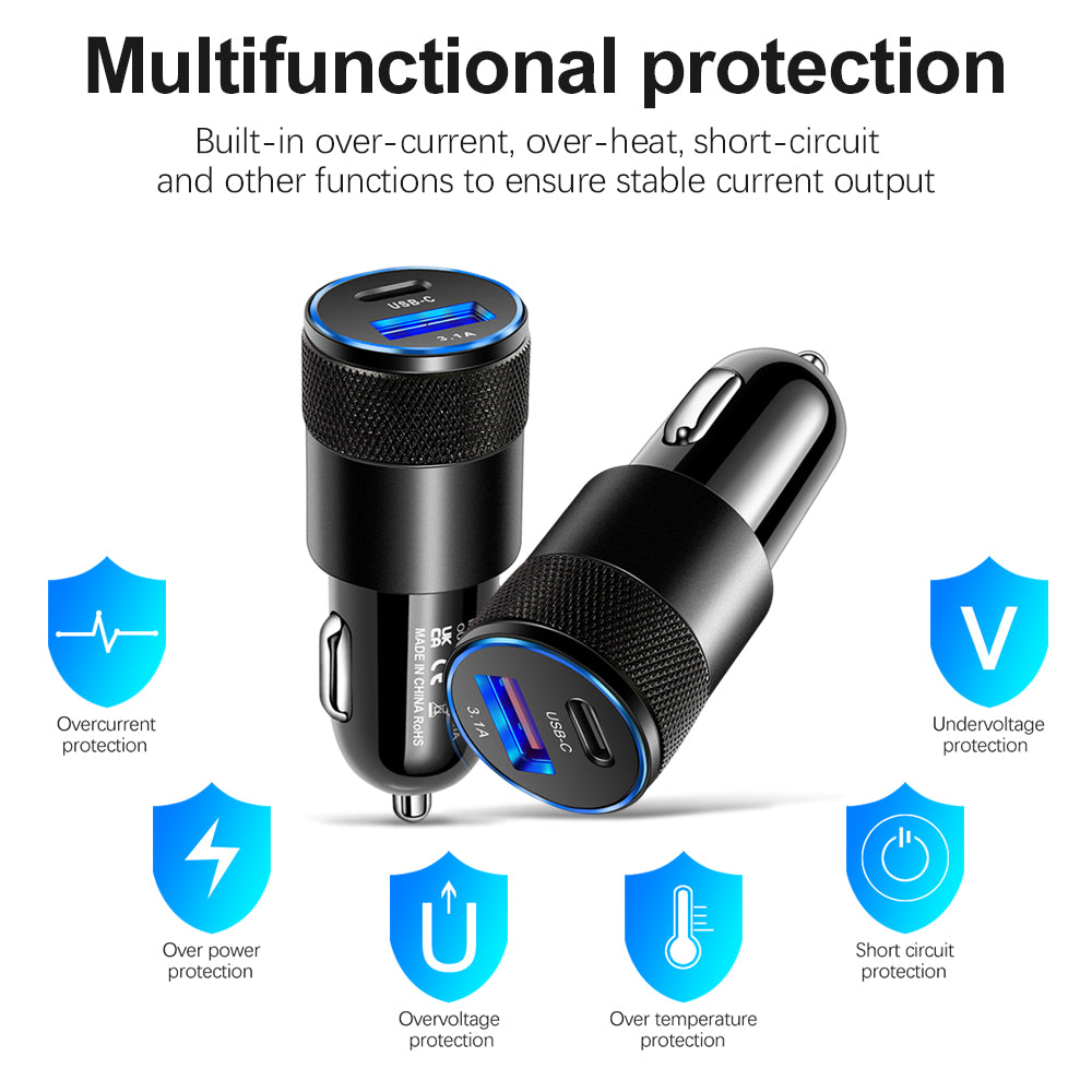Pd Car Charger 70w Car Phone Charger Usb Type C Fast Charging In Car