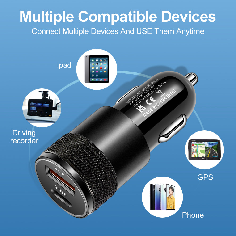 Pd Car Charger 70w Car Phone Charger Usb Type C Fast Charging In Car