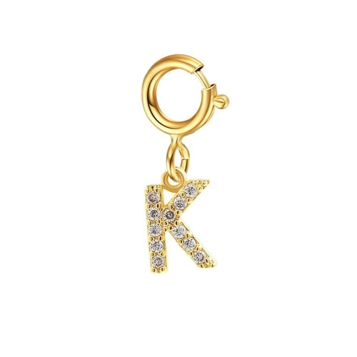Personalized Bracelet Diy Name Initial Letter Pendant Gold Color