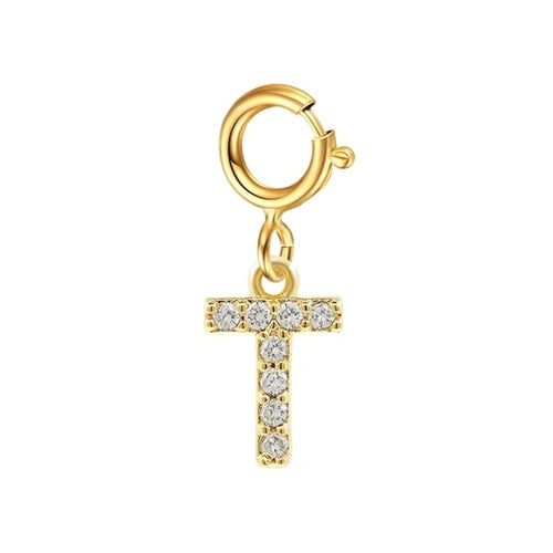 Personalized Bracelet Diy Name Initial Letter Pendant Gold Color