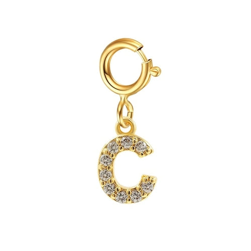 Personalized Bracelet Diy Name Initial Letter Pendant Gold Color