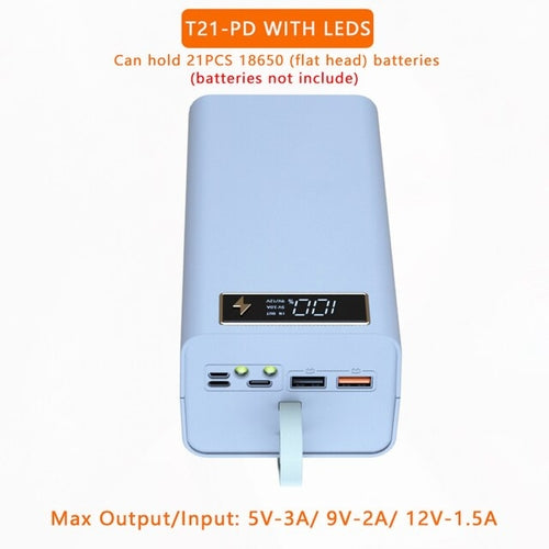 Power Bank Shell 18650 Batteries charging case 15W PD3.0 QC4.0