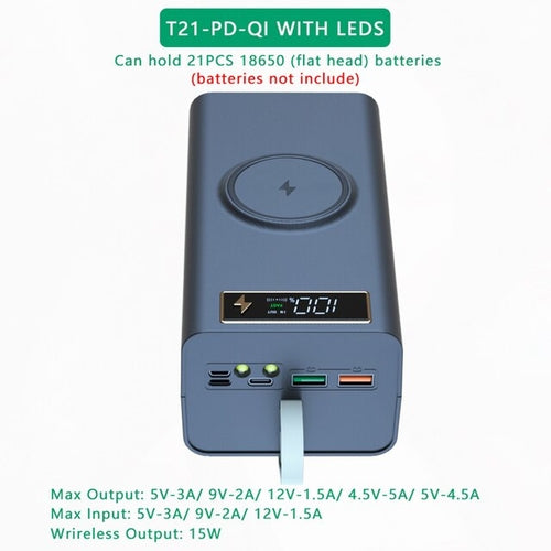 Power Bank Shell 18650 Batteries charging case 15W PD3.0 QC4.0