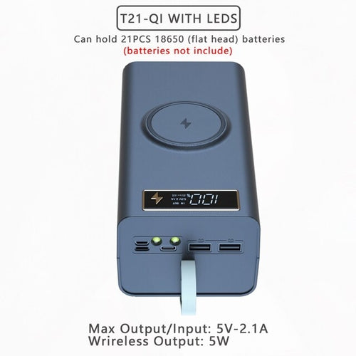 Power Bank Shell 18650 Batteries charging case 15W PD3.0 QC4.0