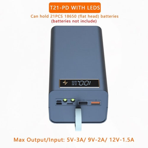 Power Bank Shell 18650 Batteries charging case 15W PD3.0 QC4.0