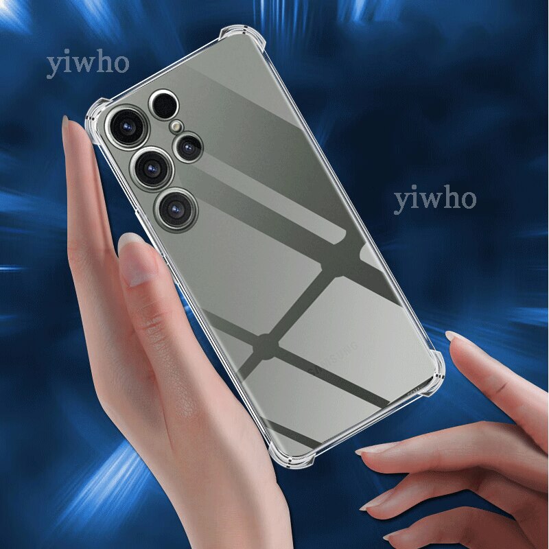 Shockproof Clear Silicone Soft Back Case For Samsung S23 S22 S21 Ultra