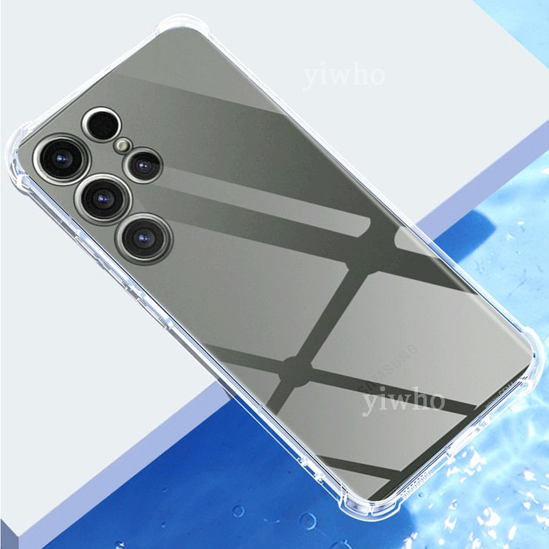 Shockproof Clear Silicone Soft Back Case For Samsung S23 S22 S21 Ultra