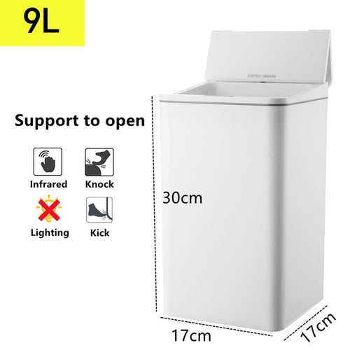 9-16l Smart Sensor Trash Can Infrared Kick Electric Open Large