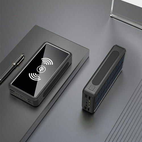Solar Power Bank 80000mah Wireless External Battery Portable Powerbank