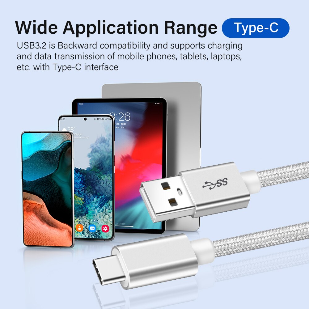 USB3.2 10Gbps Type C Cable USB A to Type C 3.2 Data Transfer USB C SSD