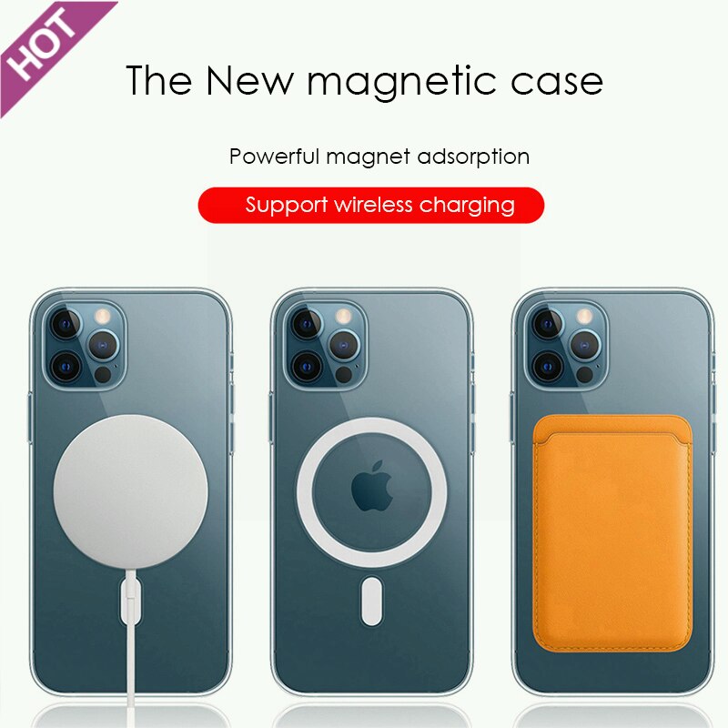 Ultra Clear Magnetic Circle Magsafing Case For iPhone 14 13 12 11 15