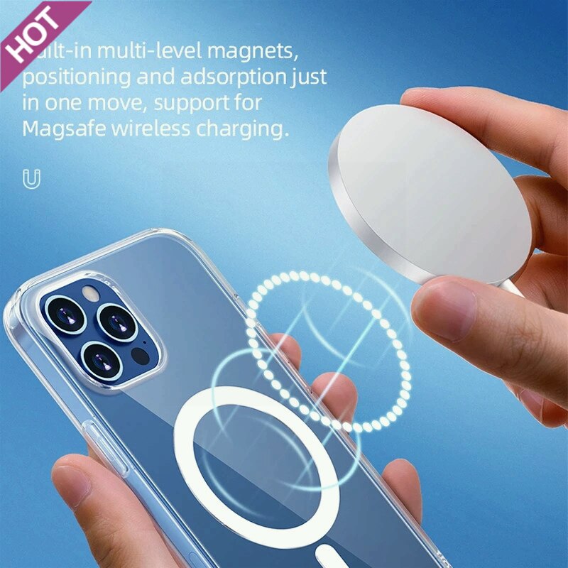 Ultra Clear Magnetic Circle Magsafing Case For iPhone 14 13 12 11 15