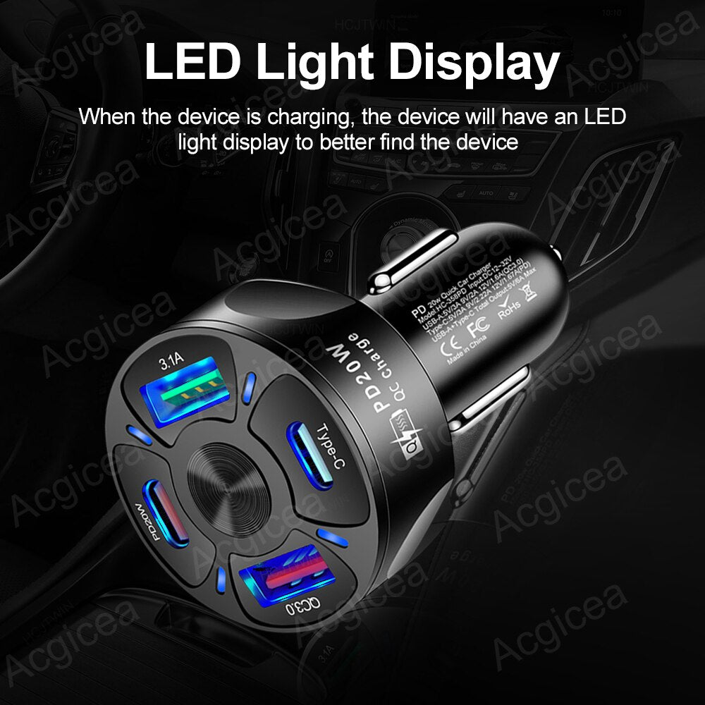 Universal Car Charger Phone Quick Charge 3.0 | Mobile Car Adapter Fast