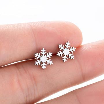 Fashion Snowflake Stud Earrings Christmas Earrings