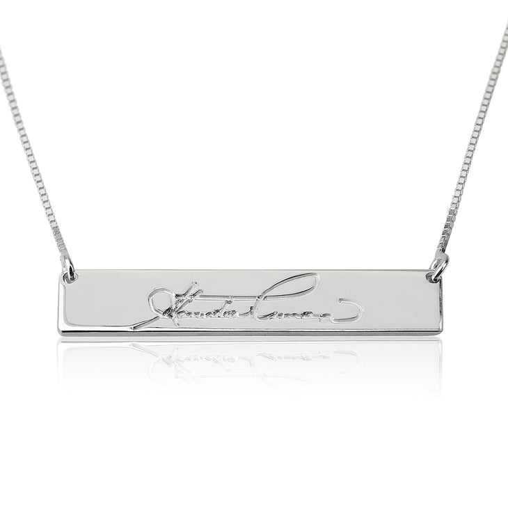 Handwriting Bar Necklace