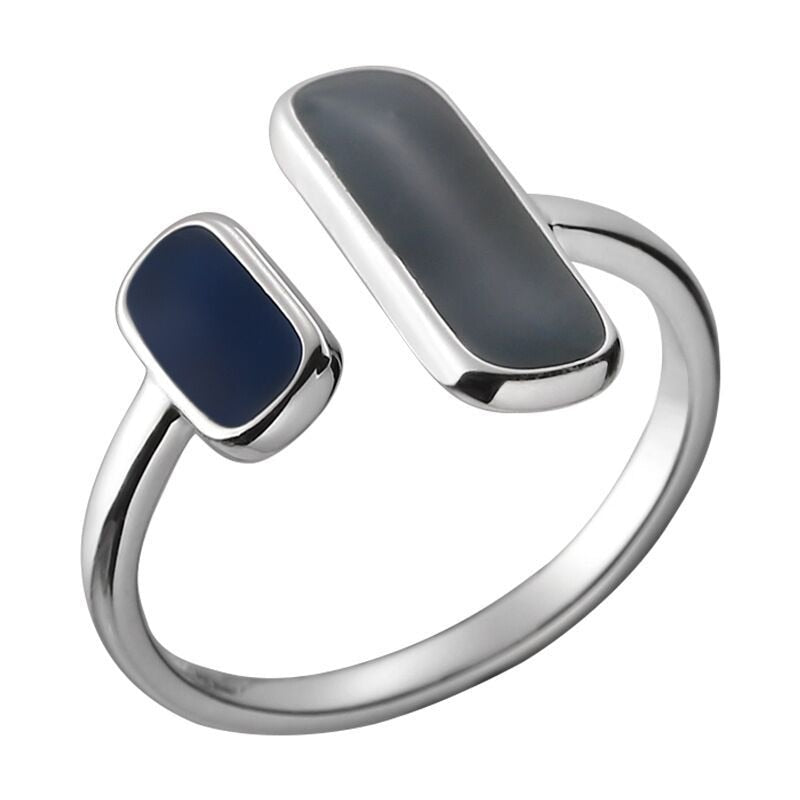 925 Sterling Silver Blue Stone Ring Drop | Silver Ring Blue Stone